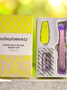 REFRESHMENTS Dazzling 5-Blade Razor Kit NEON FIZZ ~ NEW IN BOX